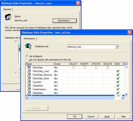 Grant execute rights to stored procedures and user defined functions