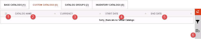 Custom Catalogs Tab