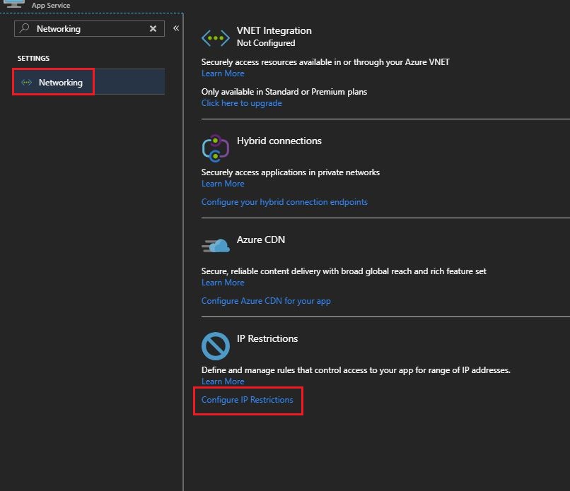Configure IP restrictions