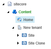 When you have cloned a site, it appears under the same tenant item as the original.