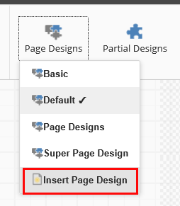 Click Page Designs and Insert Page Design