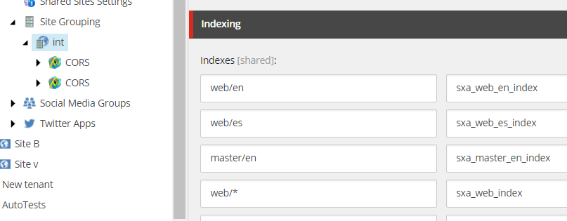 Index specification on language.