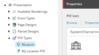 Browse to find an icon from the Media Library