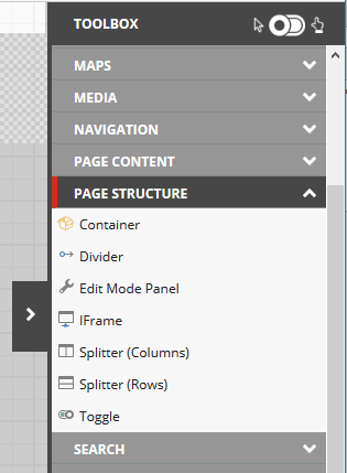 Collapsible categories in the SXA toolbox