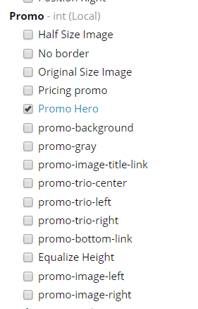 Select the Promo Hero style