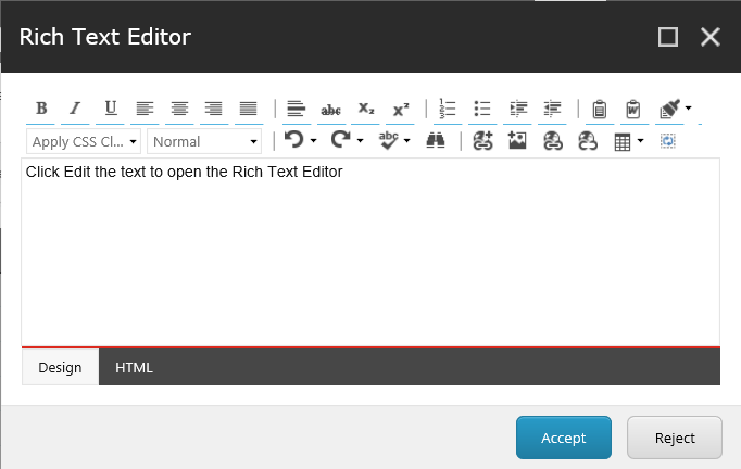 Rich text editor