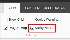 On the View tab select Sticky Notes