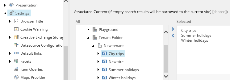 Add the sites that you want to include in the search.