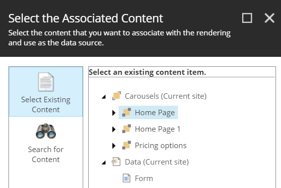 Use existing content to fill the carousel