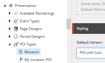 Select the default variant for the POI type