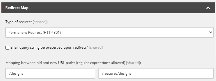 Redirect a page with a direct match.