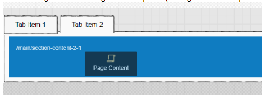 Page content component dragged to the tab item.