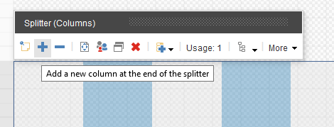 Drag the splitter to the page